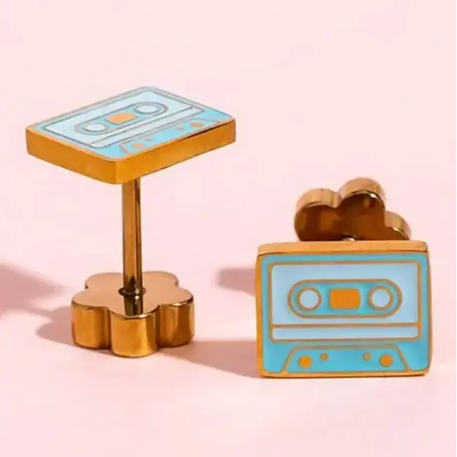Pierced Co. Cassette Tape Earrings