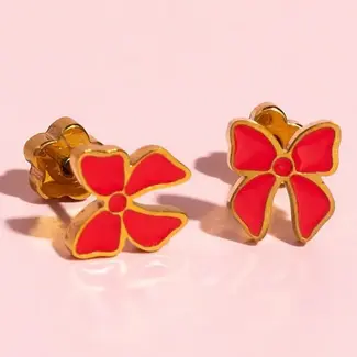 Pierced Co. Red Bow Earrings