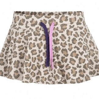 Paper Flower Animal Print Skort