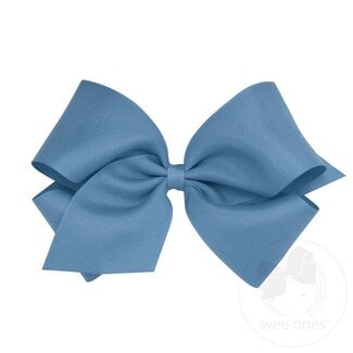 Wee Ones Grosgrain Smoke Blue Bow