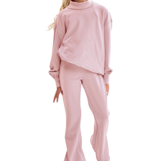 Good Girl Dusty Coral Mock Neck Set