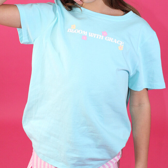 Paper Flower Bloom with Grace Embroidery Graphic Tee