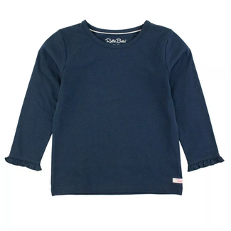 Ruffle Butts Dark Navy LS Ruffle Layering Tee