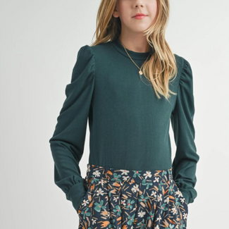 Sadie & Sage Hunter Loulou Gathered Cap Rib Top
