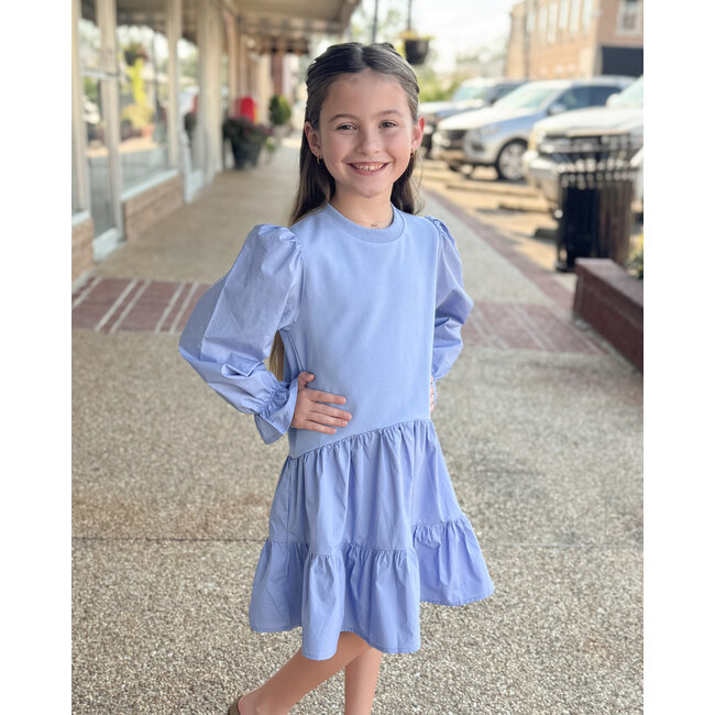 Pleat Collection Cece Dress | Cornflower