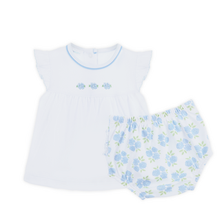 Magnolia Baby Dreamy Hydrangeas Sky Blue Ruffle Diaper Cover Set