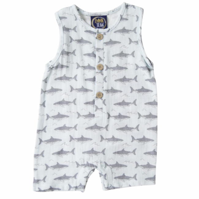 Emma Jean Shark Boys Romper