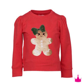 Azarhia Sequin Gingerbread Red Holly Top