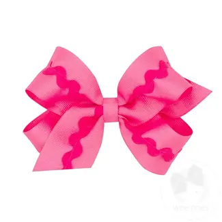 Wee Ones King Grosgrain Pink Bow with Hot Pink Ric Rac