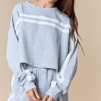 Peach Love Heather Grey Sweat Top