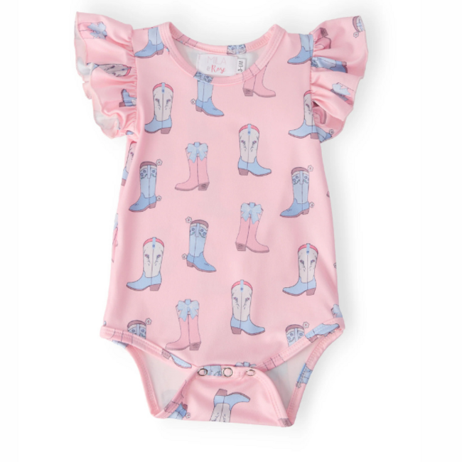 Mila & Rose Ribbons & Rodeos Flutter Bodysuit