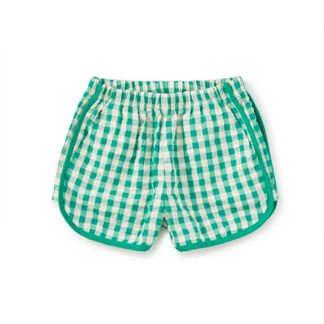 Tea Collection Woven Dolphin Shorts | Garden Party Check | Size 5
