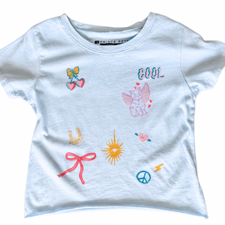 Prince Peter All Over Emoji Boxy Tee | Blue