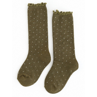 Little Stocking Co. Olive Dottie Knee Socks