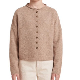 Hayden Girls Brushed Rolled Neck Sweater Cardigan