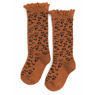 Little Stocking Co. Leopard Lace Top Knee High Socks