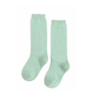 Little Stocking Co. Mint Scalloped Knee High Socks