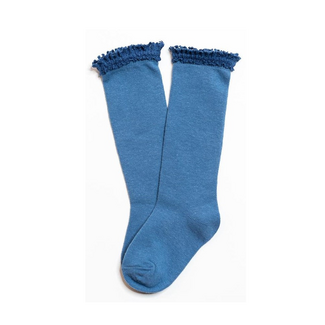 Little Stocking Co. Denim Lace Top Knee High Socks