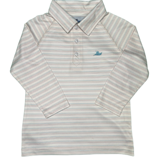 Southbound Long Sleeve Polo | Blue Sand Travertine