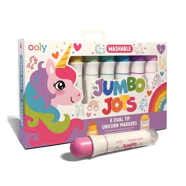 Ooly Jumbo Jots: Dual Tip Cone & Stamp Markers | Unicorn