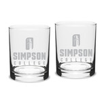 Campus Crystal DROP SHIP - Double Old Fashioned Glasses Set