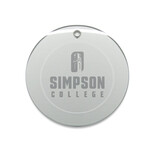 Campus Crystal DROP SHIP - Round Etched Glass Holiday Ornament