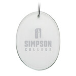 Campus Crystal DROP SHIP - Oval Etched Holiday Ornament