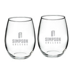 Campus Crystal DROP SHIP - Stemless Red Wine Glasses Set
