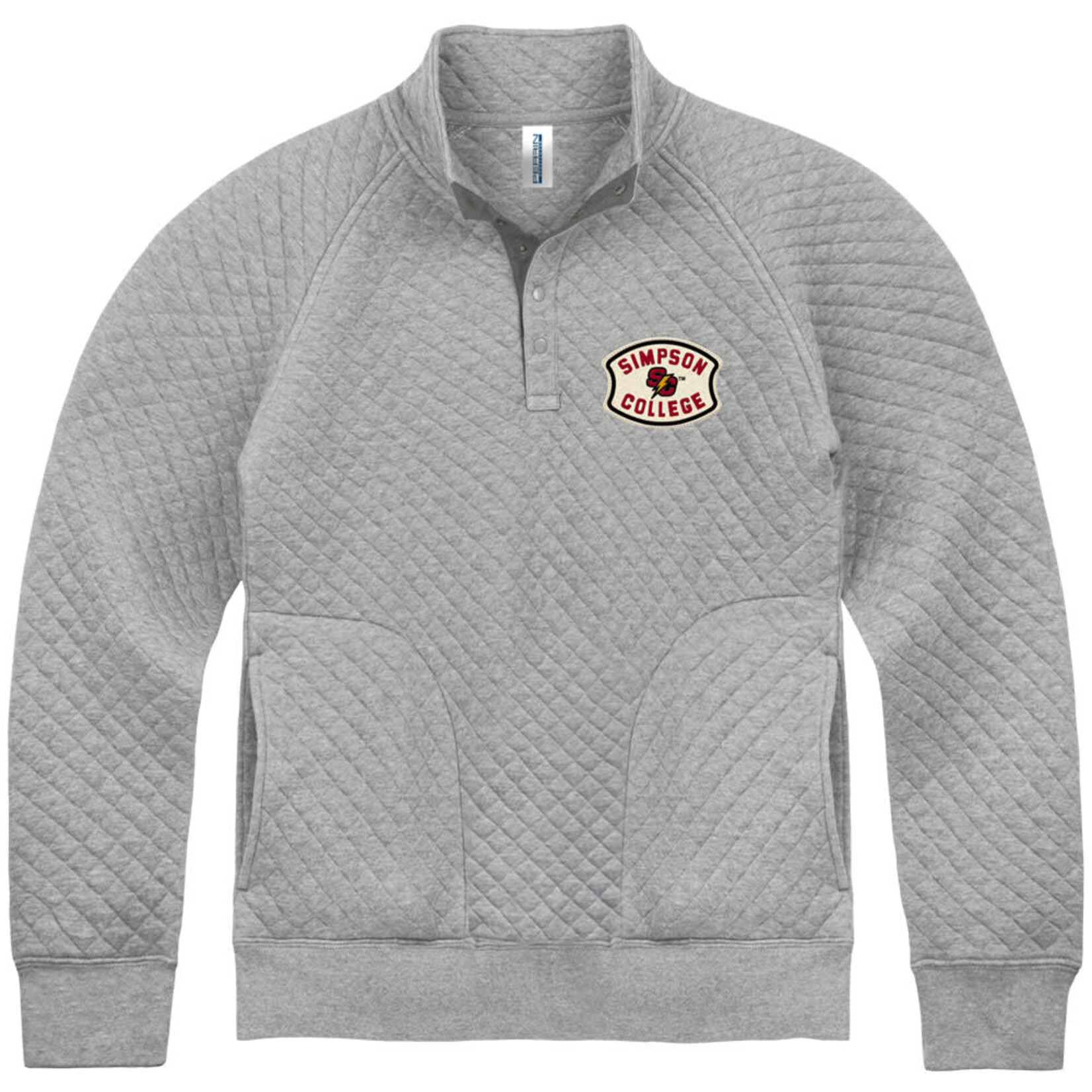 New Agenda Quilted Snap Fleece Grey