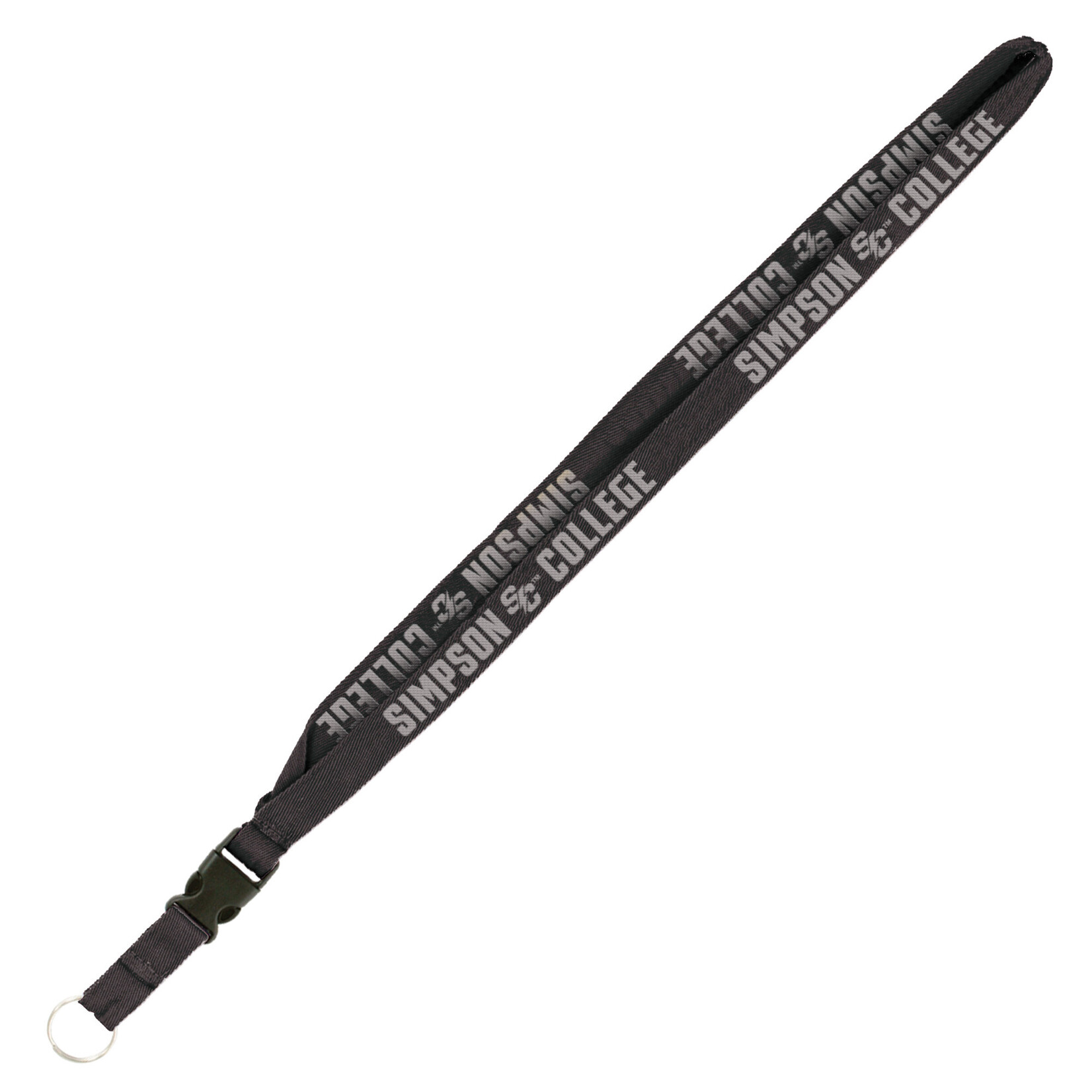 Spirit Products, Ltd Simpson Woven Lanyard Black w/Silver Imprint