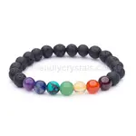 Friendly Crystals 7 Chakra Lava Bracelet (Transformation)