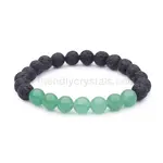 Friendly Crystals Green Aventurine Lava Bracelet (Luck)