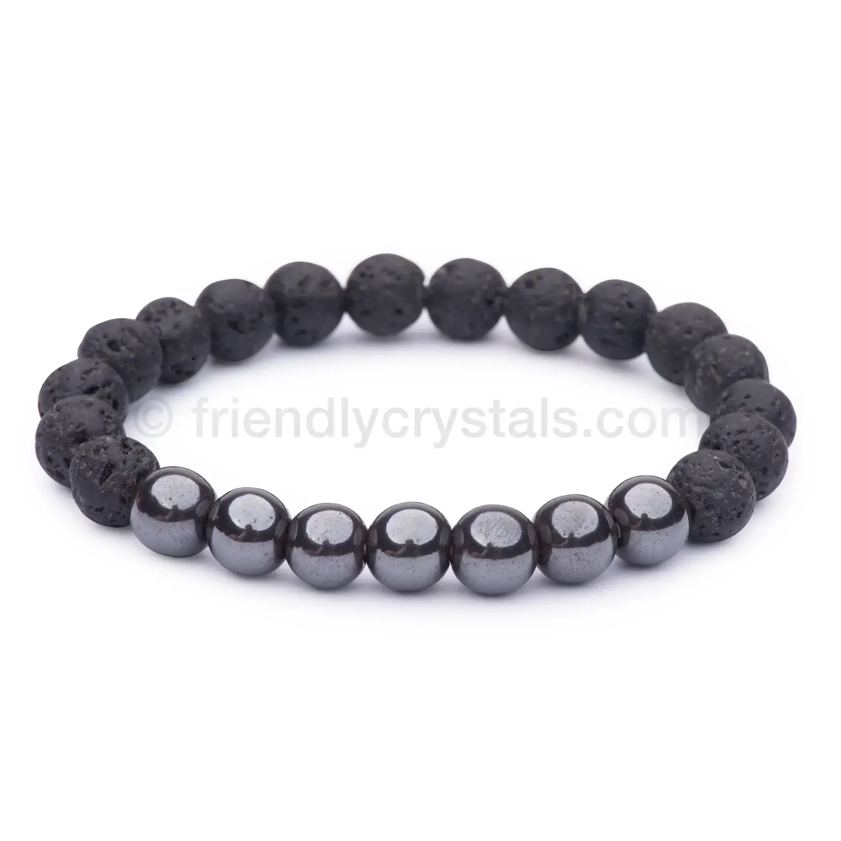 Friendly Crystals Hematite Lava Bracelet (Mind Power)