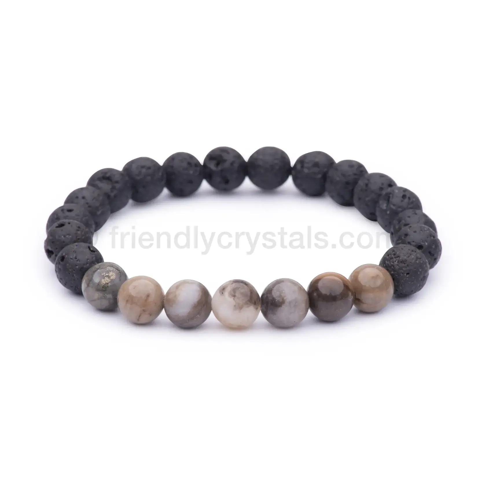 Friendly Crystals Petrified Wook Lava Bracelet (Security)