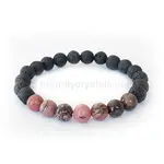 Friendly Crystals Rhodonite Lava Bracelet (Relaxation)