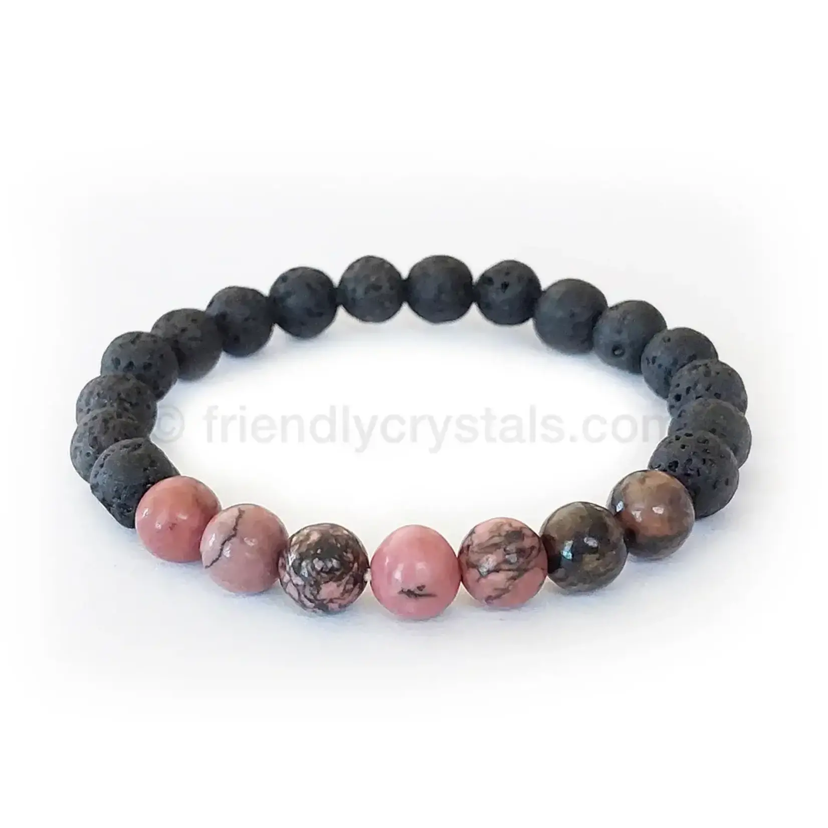 Friendly Crystals Rhodonite Lava Bracelet (Relaxation)