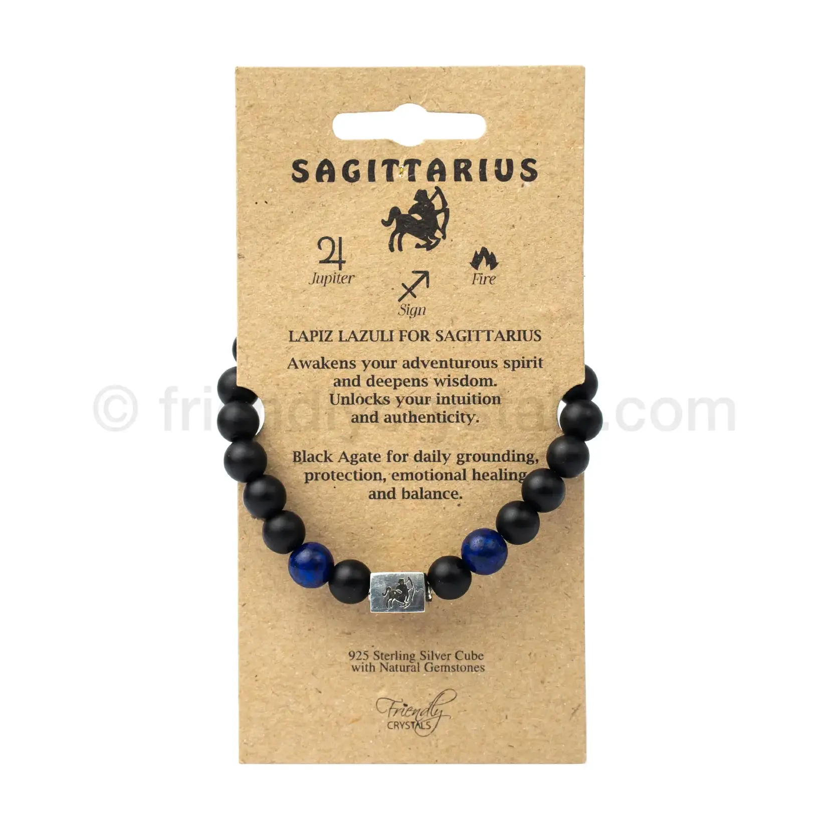 Friendly Crystals Sagittarius  Zodiac Bracelet