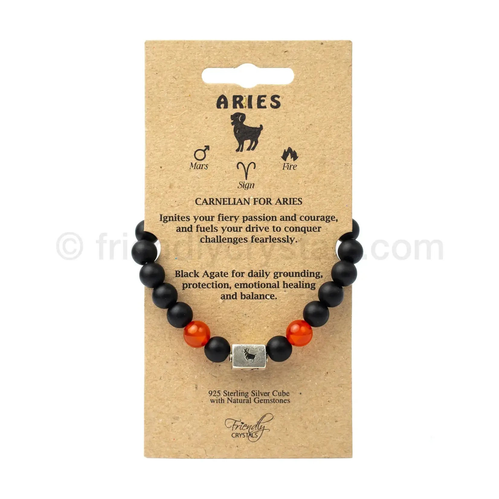 Friendly Crystals Aries Zodiac Bracelet