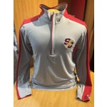 Champion Long Sleeve Quarter Zip - Grey/ Red