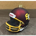 Football Helmet Glass Ornament