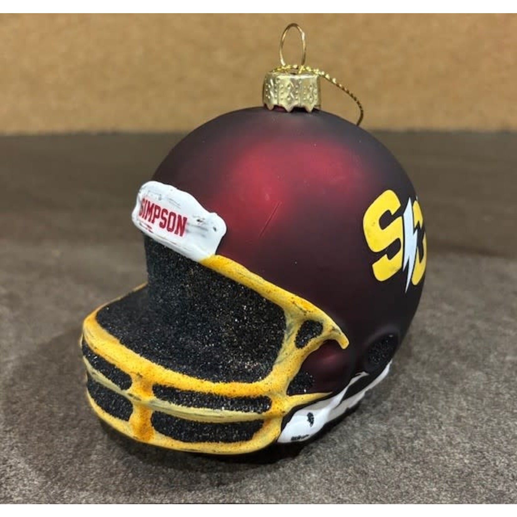 Football Helmet Glass Ornament