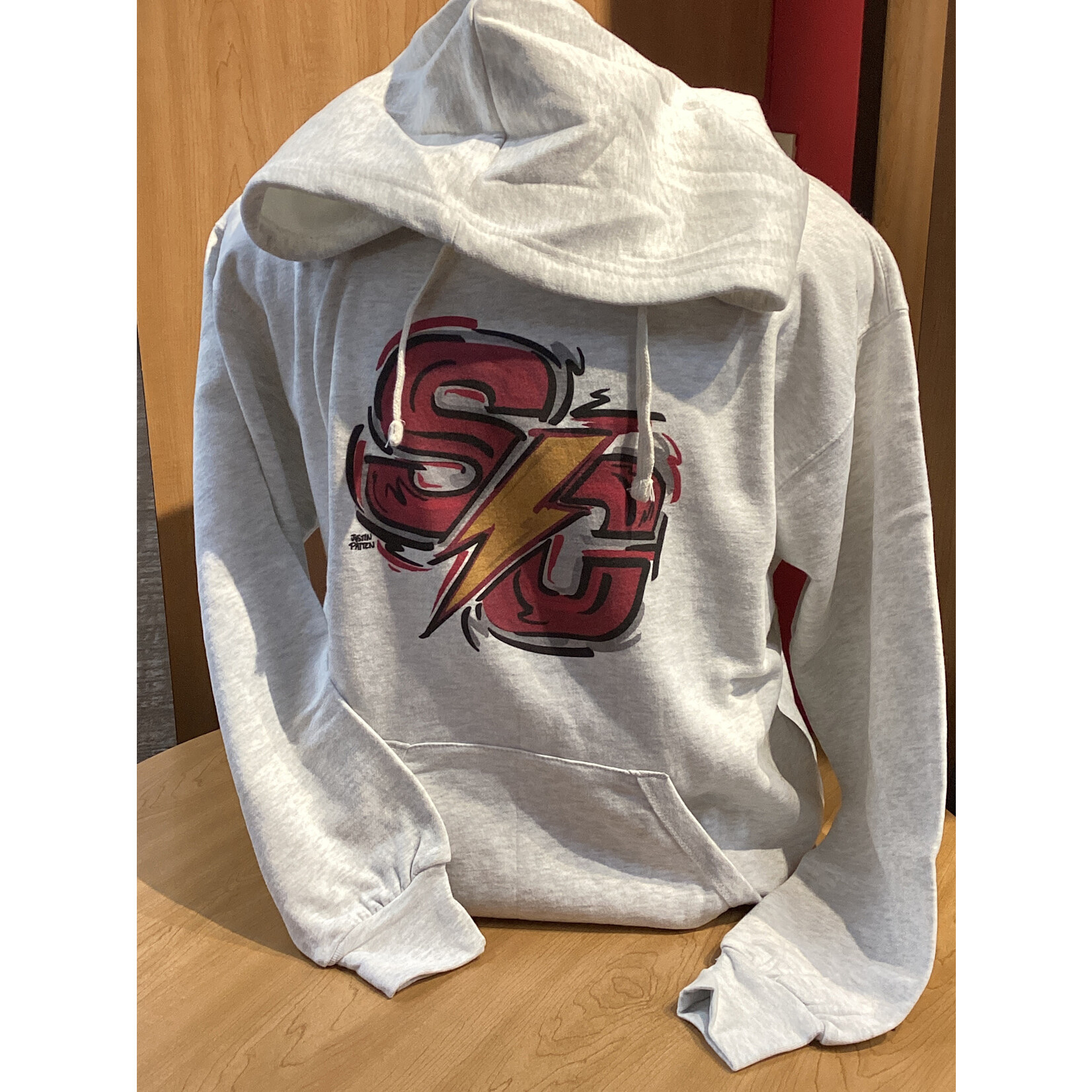 MV Sport Graffiti Simpson Logo Hoodie - Ash Grey