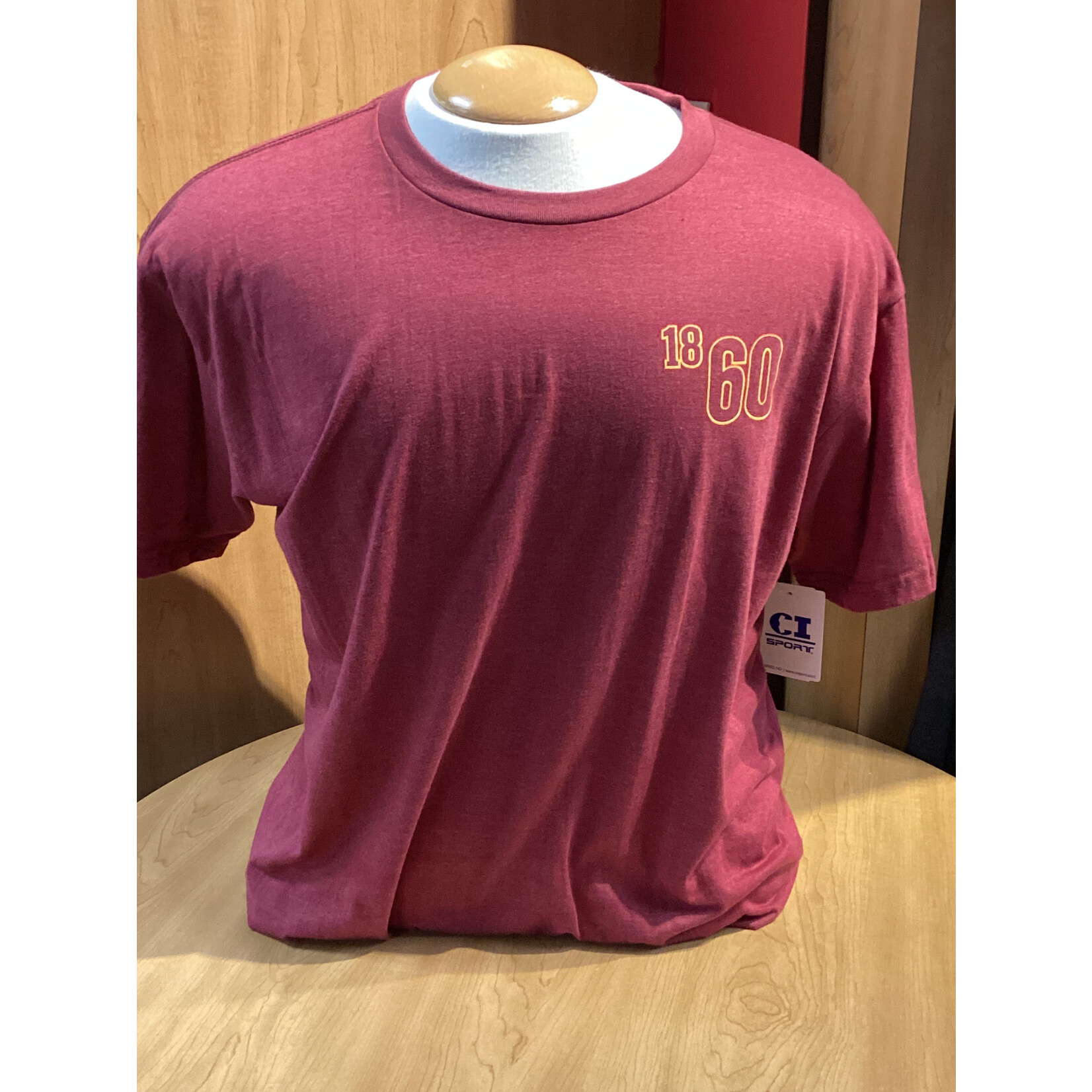 CI Sport Simpson College 1860 Tee Burgundy Heather