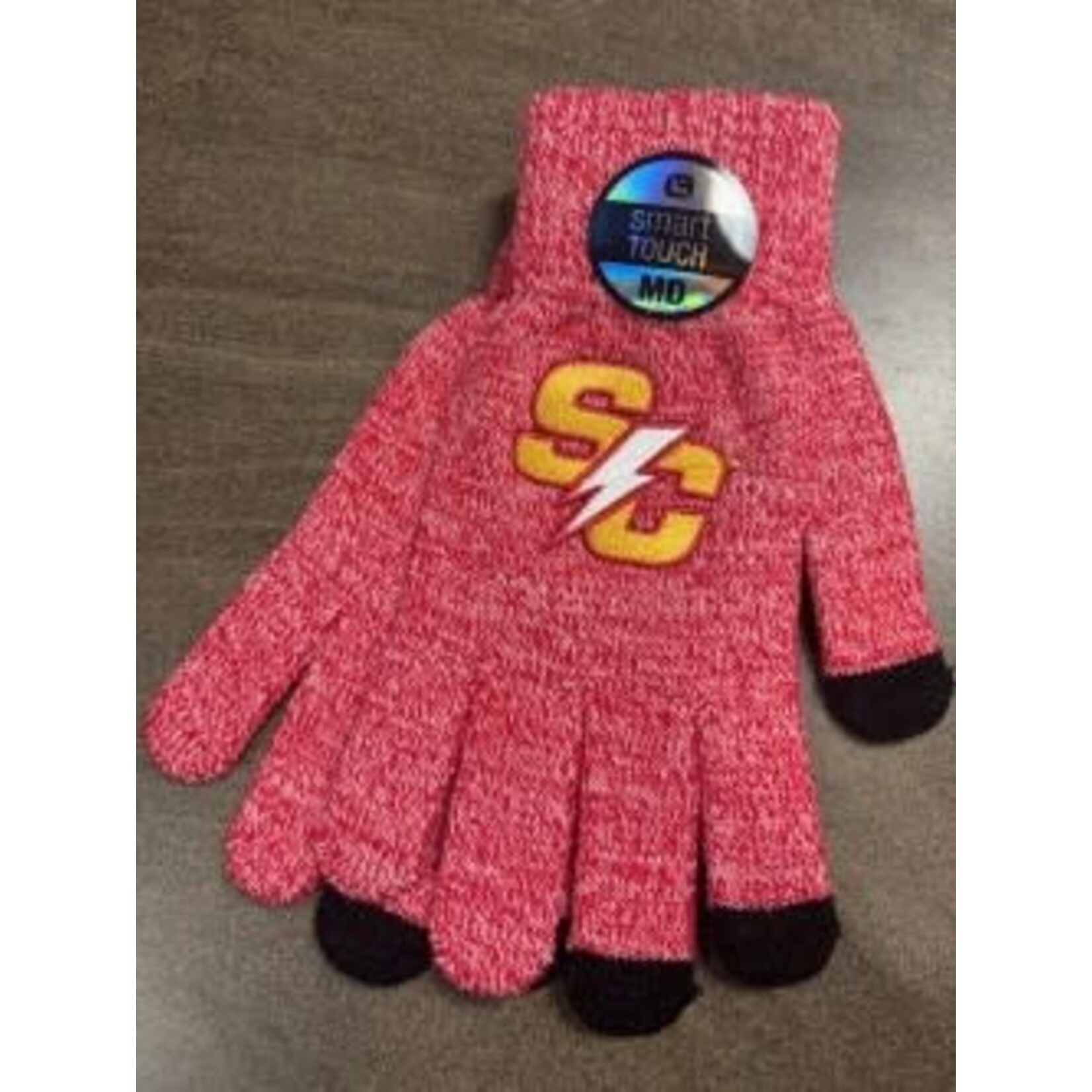 LogoFit Knitted Finger Touch Gloves - Red