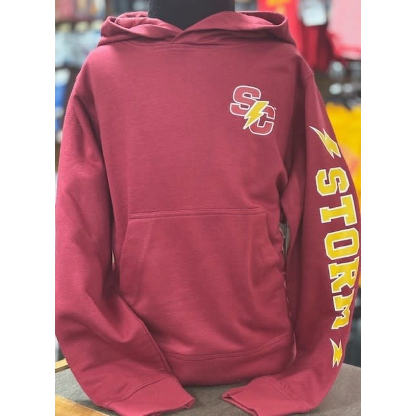 Creative Knitwear Youth Crimson Kangaroo Pocket Hoodie