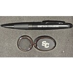 LXG Black Pen and Oval Keychain Gift Set