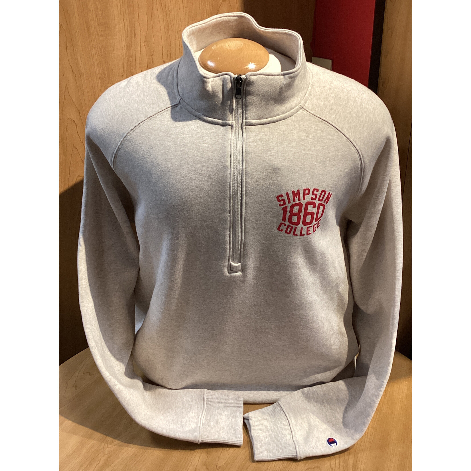 Champion 3/4 Zip Crew - Oatmeal