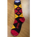TCK Argyle Mid-Calf Sock (Blk/Gld/Scrlt) Large