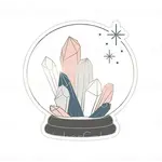 Sticker Cabana Crystal Ball w/Crystals Sticker