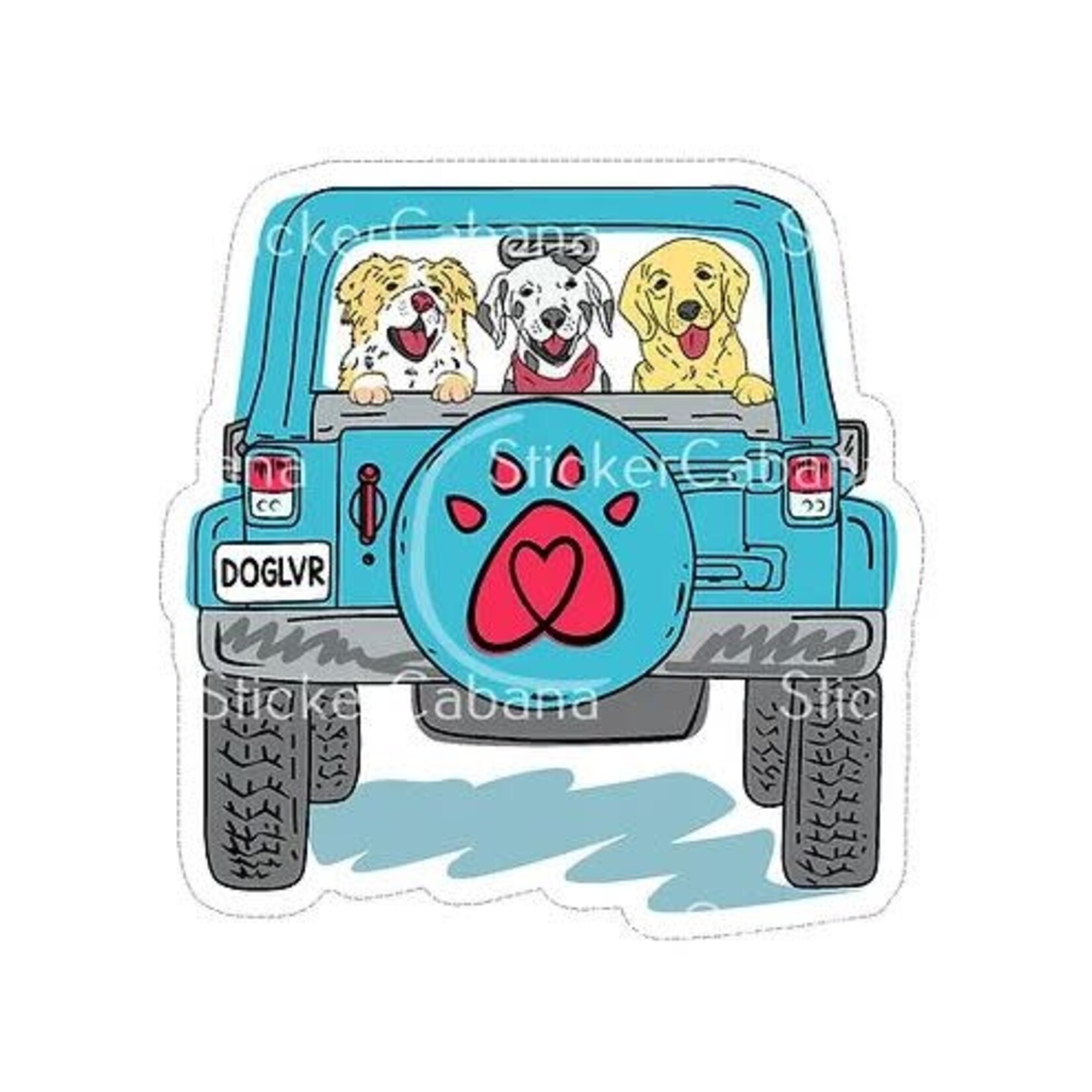 Sticker Cabana Dog Lover Jeep